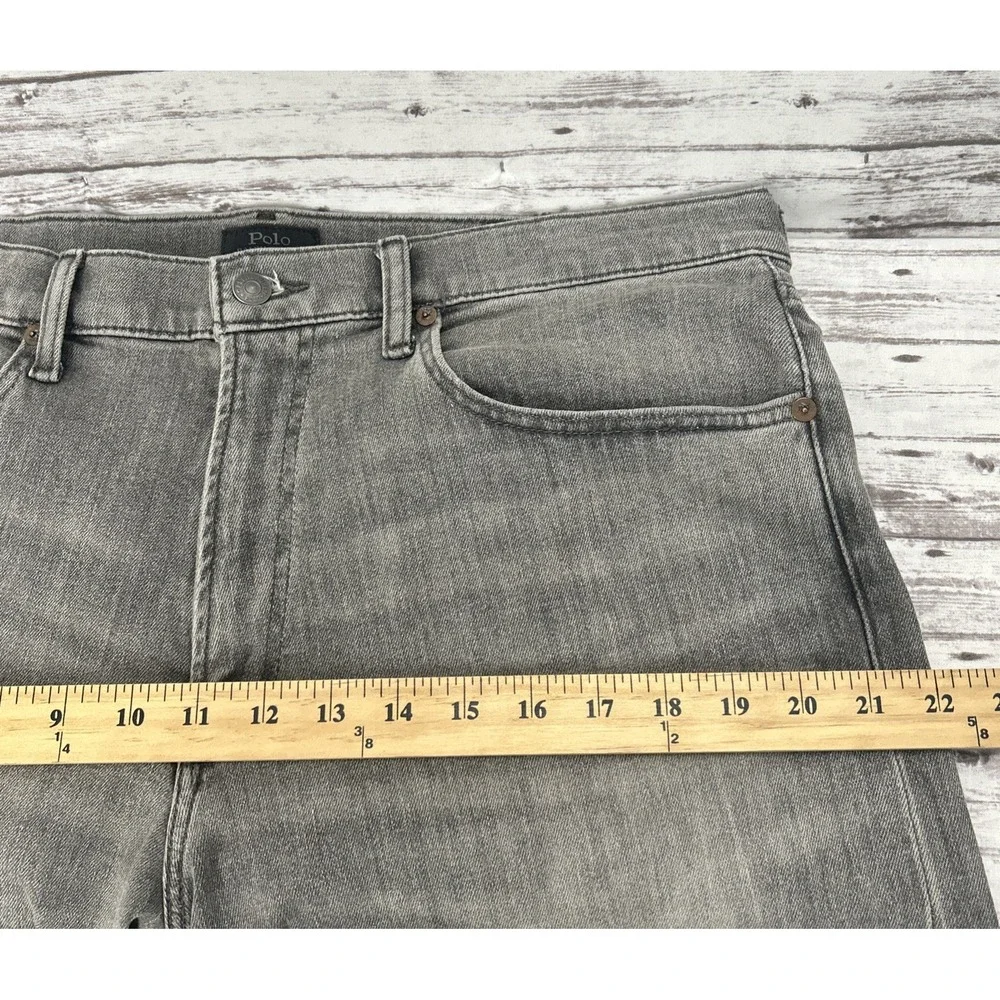 Polo Ralph Lauren The Classic Fit Jeans Men Size 35x32 Gray Wash Denim